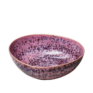 Salatschüssel aus Keramik - 27 x 21,5 x 8,5 cm - rosa-rot