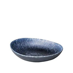 Nachhaltiger Teller - Keramik Geschirr - Pastateller - 23,5 x 19 x 5 cm - schwarz-blau