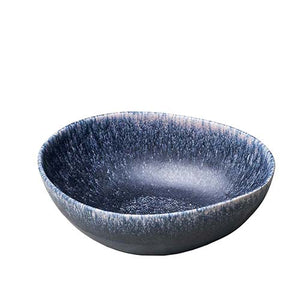 Salatschüssel aus Keramik - 27 x 21,5 x 8,5 cm - blau-grau