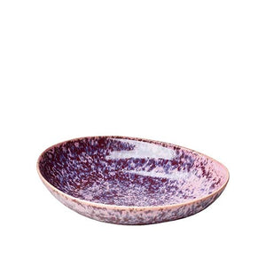 Nachhaltiger Teller - Keramik Geschirr - Pastateller - 23,5 x 19 x 5 cm - lila-rot