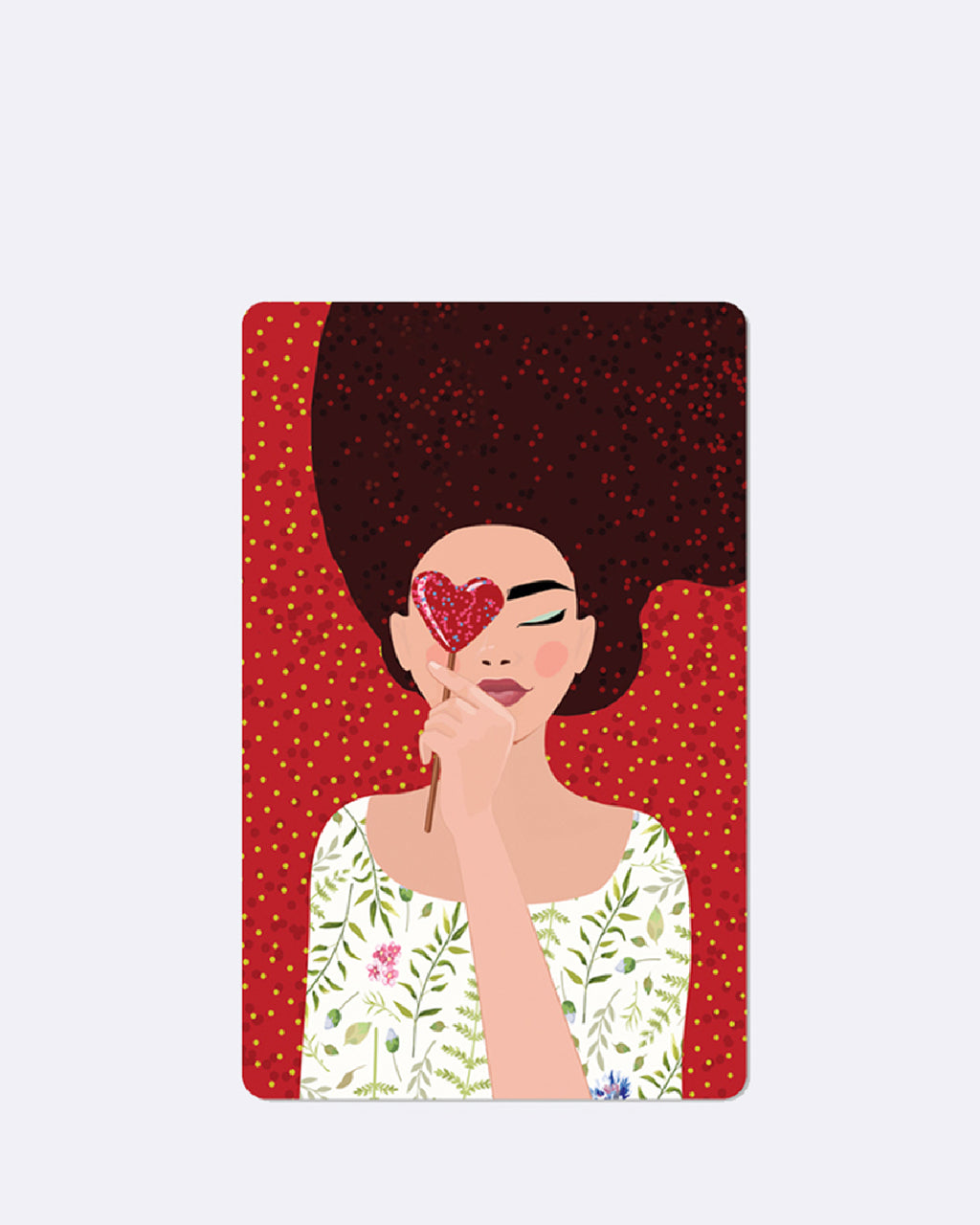 Mini cartes postales - Dame en rouge