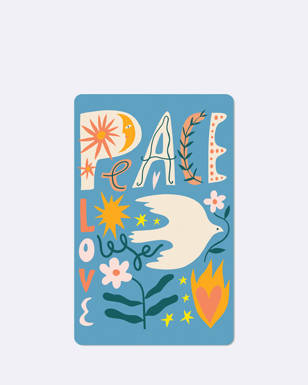Mini cartes postales Paix Amour Vie