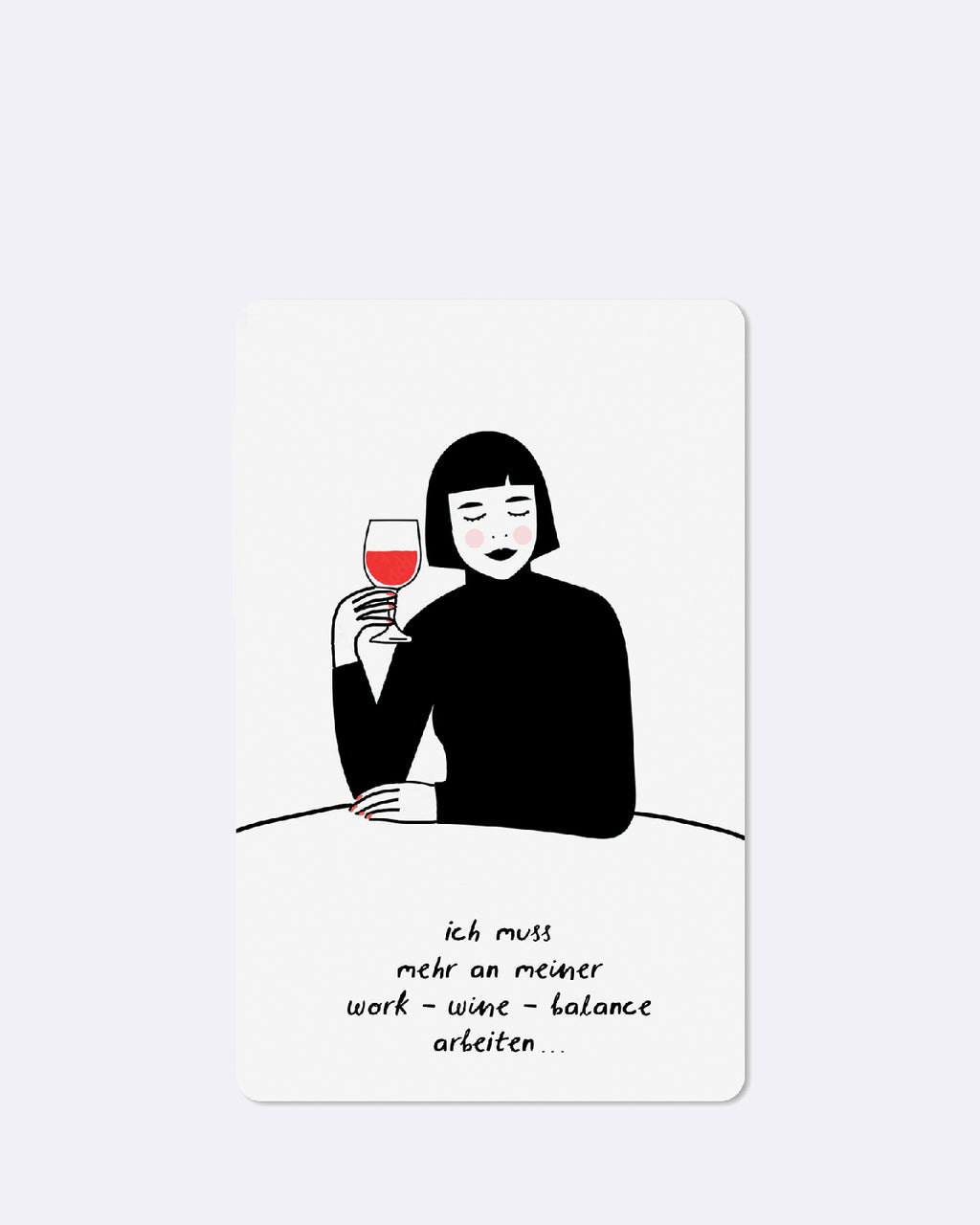 Mini cartes postales - équilibre travail-vin