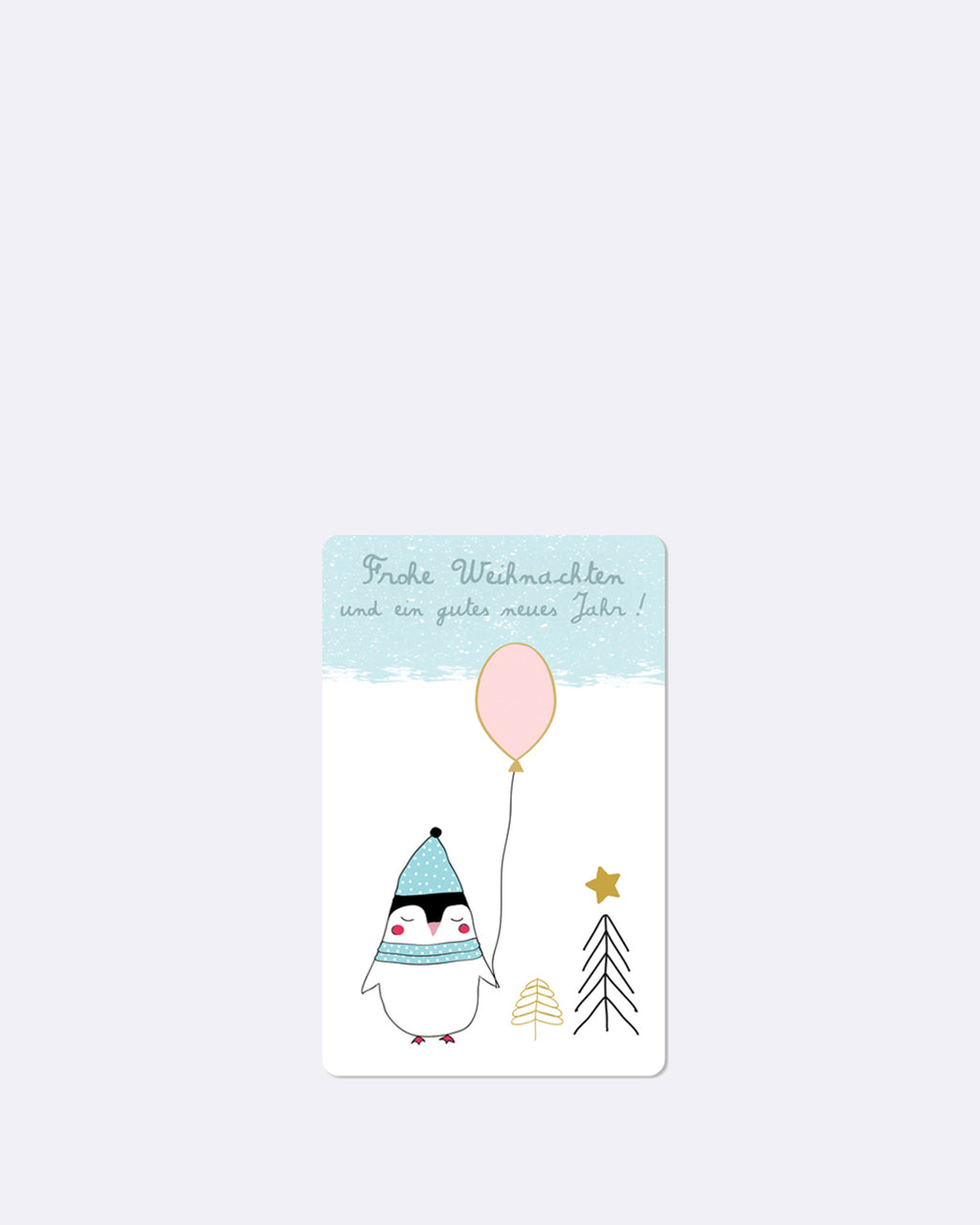 Mini postcards penguin & balloon