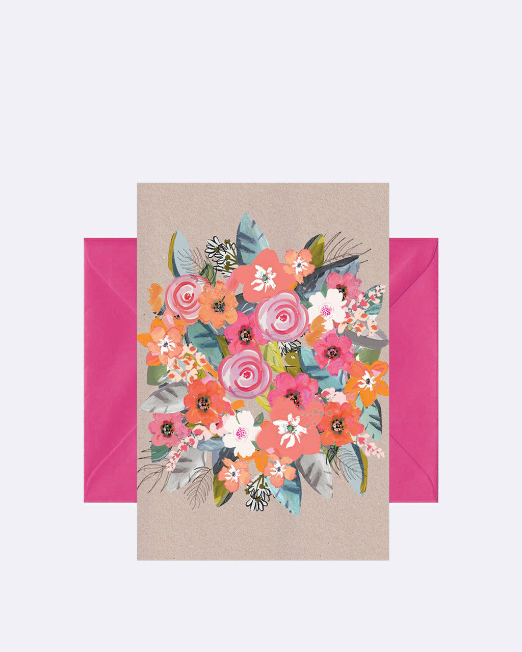 Carte double fleurs vierges