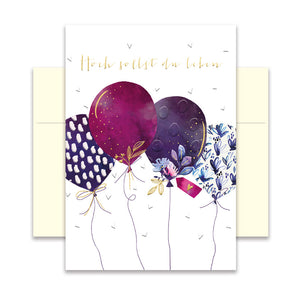 Geburtstagskarte - Glückwunschkarte mit farbigen Umschlag - Geburtstag - hoch sollst du leben