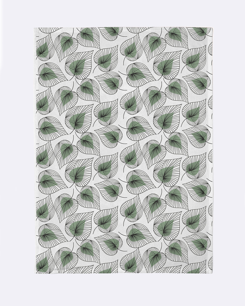 Torchon de cuisine bio Line art feuilles