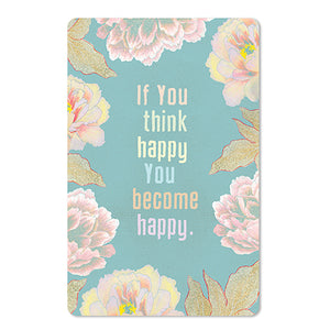 Mini Postkarten - 8,5 x 13,5 cm - Sprüche - umweltfreundlicher Karton - if you think happy you become happy