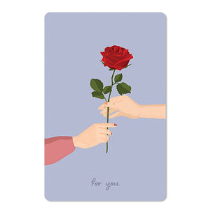 Mini Postkarten - 8,5 x 13,5 cm - Liebe - for you - Rose