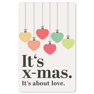 Mini Postkarten - 8,5 x 13,5 cm - Weihnachten - umweltfreundlicher Karton - its x-mas. its about love