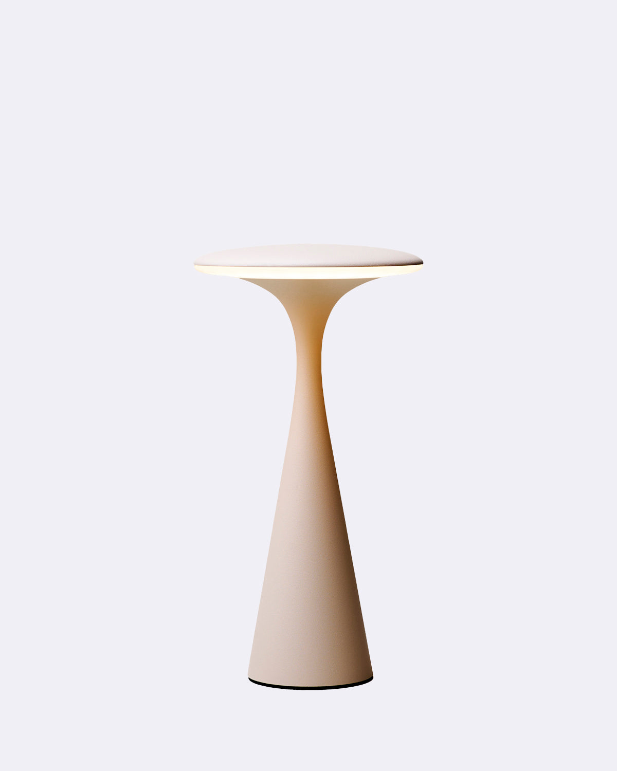 Tischlampe mit rundem Design in weiß