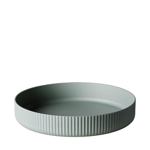 Nachhaltige Servierplatte - Teller aus PLA - 27 x 5 cm - deluxe - hellgrau