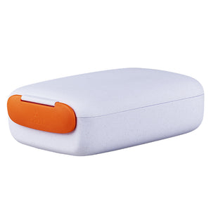 Nachhaltige Lunchbox - Brotdose aus PLA - bioloco plant urban lunchbox rectangle - orange-weiß