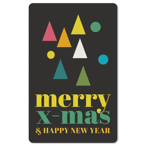 Mini Postkarten - 8,5 x 13,5 cm - Weihnachten - umweltfreundlicher Karton - merry x-mas & happy new year