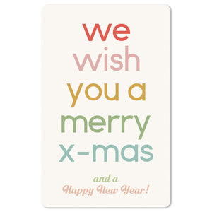 Mini Postkarten - 8,5 x 13,5 cm - Weihnachten - umweltfreundlicher Karton - we wish you a merry x-mas and a happy new year