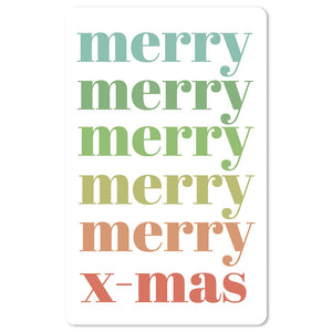 Mini Postkarten - 8,5 x 13,5 cm - Weihnachten - umweltfreundlicher Karton - merry merry merry merry merry x-mas