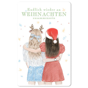 Mini Postkarten - 8,5 x 13,5 cm - Weihnachten - umweltfreundlicher Karton - Endlich wieder an Weinachten zusammensein