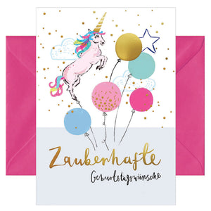Geburtstagskarte - Glückwunschkarte mit farbigen Umschlag - Geburtstag - Zauberhafte Geburtstagswünsche