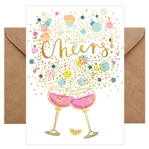 Geburtstagskarte - Glückwunschkarte mit farbigen Umschlag - Geburtstag - cheers