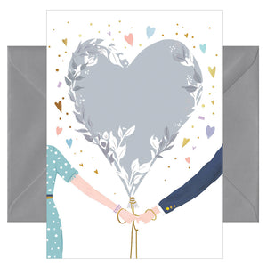 Karte zur Hochzeit - Glückwunschkarte mit farbigen Umschlag - Hochzeit - Herz