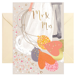 Karte zur Hochzeit - Glückwunschkarte mit farbigen Umschlag - Hochzeit - mr & mrs