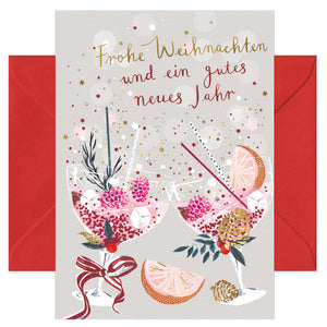 Hochwertige Weihnachtskarte - Grußkarte mit farbigen Umschlag - Weihnachten - Frohe Weihnachten und ein gutes neues Jahr
