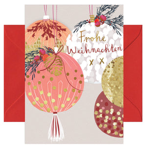 Hochwertige Weihnachtskarte - Grußkarte mit farbigen Umschlag - Weihnachten - Frohe Weihnachten