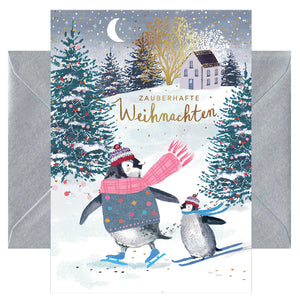 Hochwertige Weihnachtskarte - Grußkarte mit farbigen Umschlag - Weihnachten - Zauberhafte Weihnachten