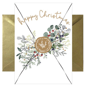 Hochwertige Weihnachtskarte - Grußkarte mit farbigen Umschlag - Weihnachten - happy christmas