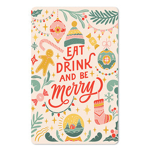 Mini Postkarten - 8,5 x 13,5 cm - Weihnachten - umweltfreundlicher Karton - eat, drink and be merry