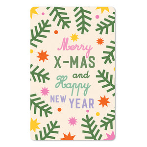 Mini Postkarten - 8,5 x 13,5 cm - Weihnachten - umweltfreundlicher Karton - merry x-mas and happy new year