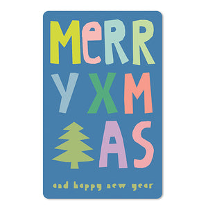 Mini Postkarten - 8,5 x 13,5 cm - Weihnachten - umweltfreundlicher Karton - merry x-mas an a happy new year