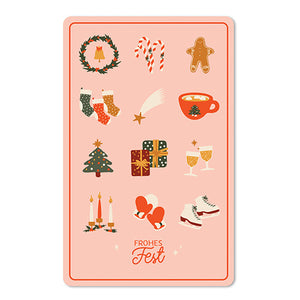 Mini Postkarten - 8,5 x 13,5 cm - Weihnachten - umweltfreundlicher Karton - Frohes Fest