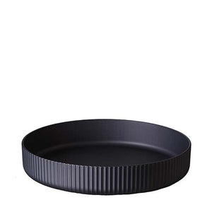 Nachhaltige Servierplatte - Teller aus PLA - 27 x 5 cm - deluxe - dunkelgrau