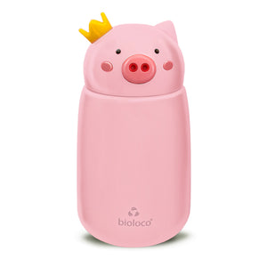 Thermosflasche für Kinder - 320 ml - Tier Design - bioloco kids bottle - Schwein
