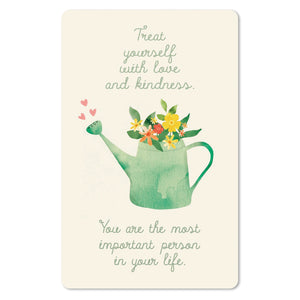 Mini Postkarten - 8,5 x 13,5 cm - Sprüche - umweltfreundlicher Karton - treat yourself with love and kindness