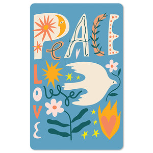 Mini Postkarten - 8,5 x 13,5 cm - verschiedene Motive - umweltfreundlicher Karton - peace love
