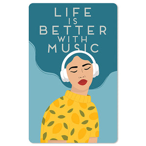 Mini Postkarten - 8,5 x 13,5 cm - Sprüche - umweltfreundlicher Karton - life is better with music