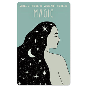 Mini Postkarten - 8,5 x 13,5 cm - Sprüche - umweltfreundlicher Karton - where there is woman there is magic