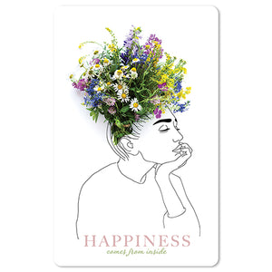 Mini Postkarten - 8,5 x 13,5 cm - Sprüche - umweltfreundlicher Karton - happiness comes from inside