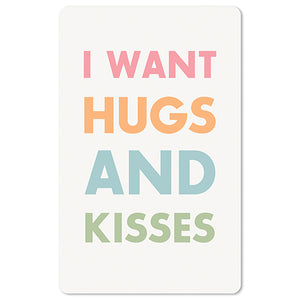 Mini Postkarten - 8,5 x 13,5 cm - Sprüche - umweltfreundlicher Karton - i want hugs and kisses