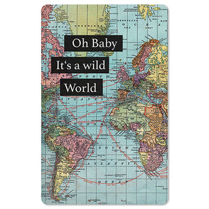 Mini Postkarten - 8,5 x 13,5 cm - verschiedene Motive - umweltfreundlicher Karton - Globus - Weltkarte - oh baby its a wild world