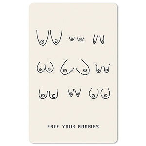 Mini Postkarten - 8,5 x 13,5 cm - verschiedene Motive - umweltfreundlicher Karton - free your boobies