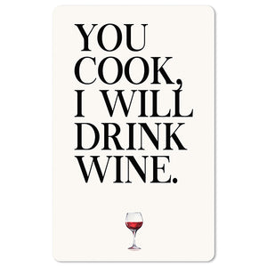Mini Postkarten - 8,5 x 13,5 cm - Sprüche - umweltfreundlicher Karton - you cook, i will drink wine