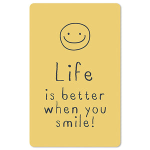 Mini Postkarten - 8,5 x 13,5 cm - Sprüche - umweltfreundlicher Karton - life is better when you smile