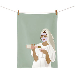 Nachhaltiges Küchenhandtuch - 100% Baumwolle - 50 x 70 cm - Organic Kitchen Towel - Frau