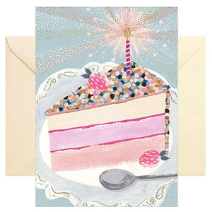 Geburtstagskarte - Glückwunschkarte mit farbigen Umschlag - Geburtstag - Kuchen
