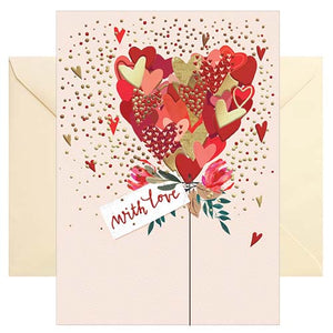 Karte zur Hochzeit - Glückwunschkarte mit farbigen Umschlag - Hochzeit - with love