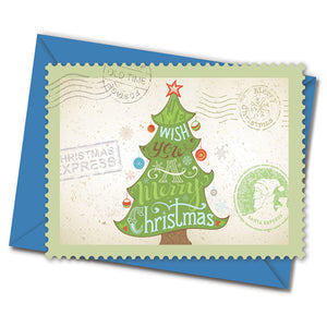 Weihnachtskarte - Postkarte mit Umschlag - Weihnachten - wish you a merry christmas