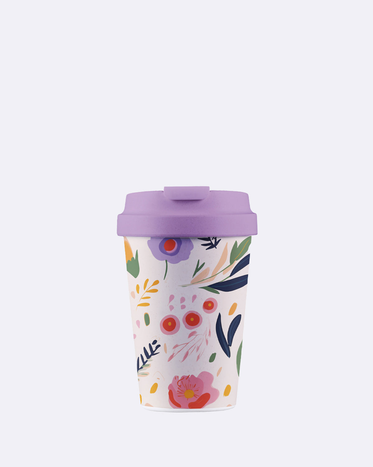 Nachhaltiger Kaffeebecher to go - bioloco plant easy cup - 350 ml - field of flowers - Blumenmuster